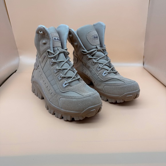 Mens Sand US 11 Military Army Combat Boots High-Top Tactical Outdoor Patrol Hik - Picture 2 of 11